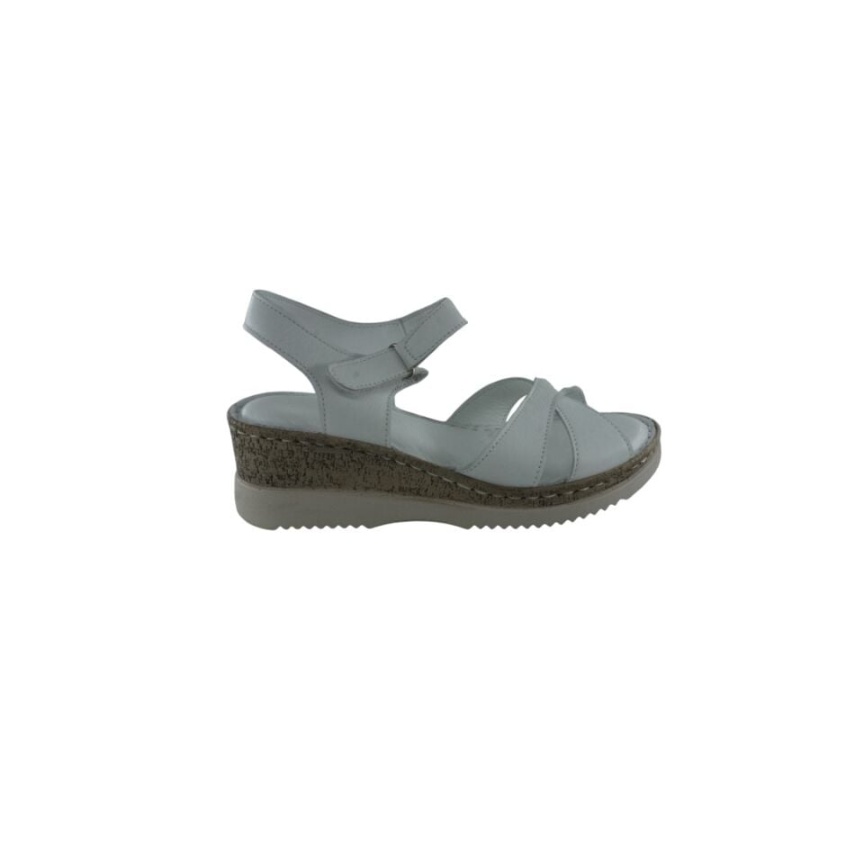 MİSSMAMMA 121 BEYAZ DOLGU SANDALET (DERİ)