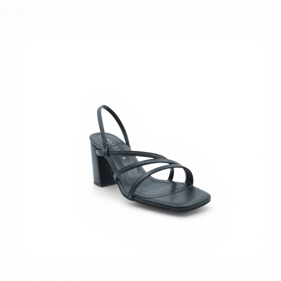 MASSIMA SİYAH KALIN TOPUKLU 7 CM