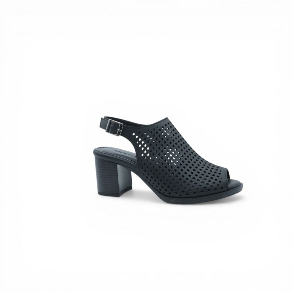 ESSTII SİYAH KALIN TOPUKLU 7 CM