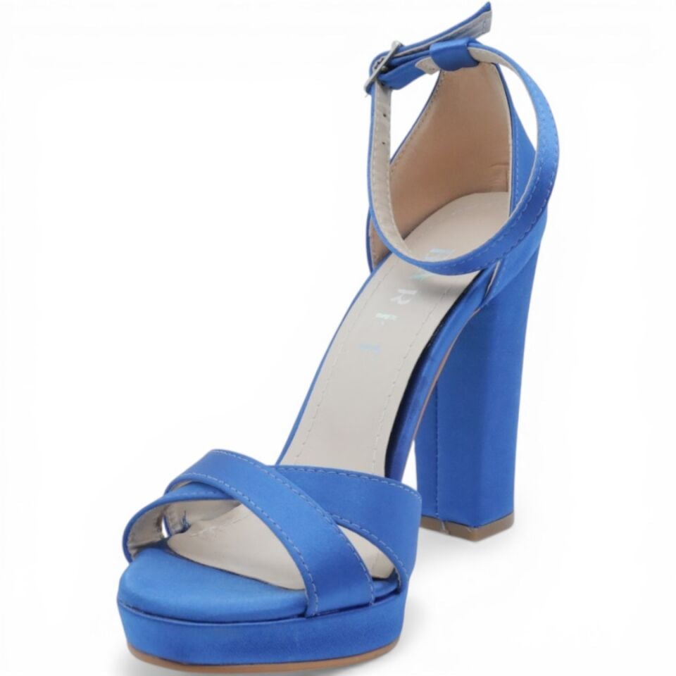 BARET PLATFORM MAVİ SATEN