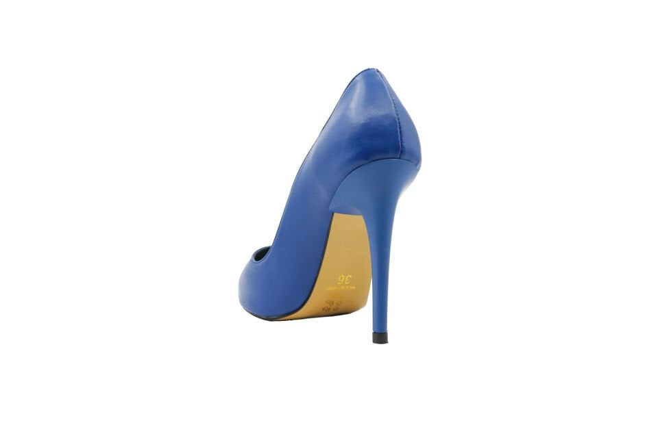 Stiletto Kadın 10 cm Topuklu Mavi Ayakkabı