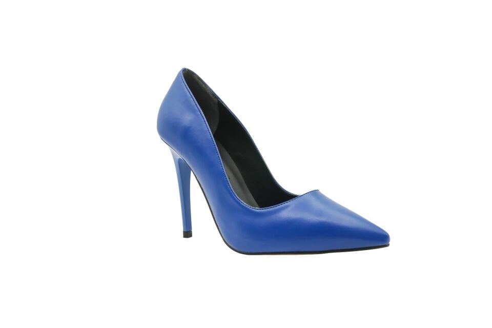 Stiletto Kadın 10 cm Topuklu Mavi Ayakkabı