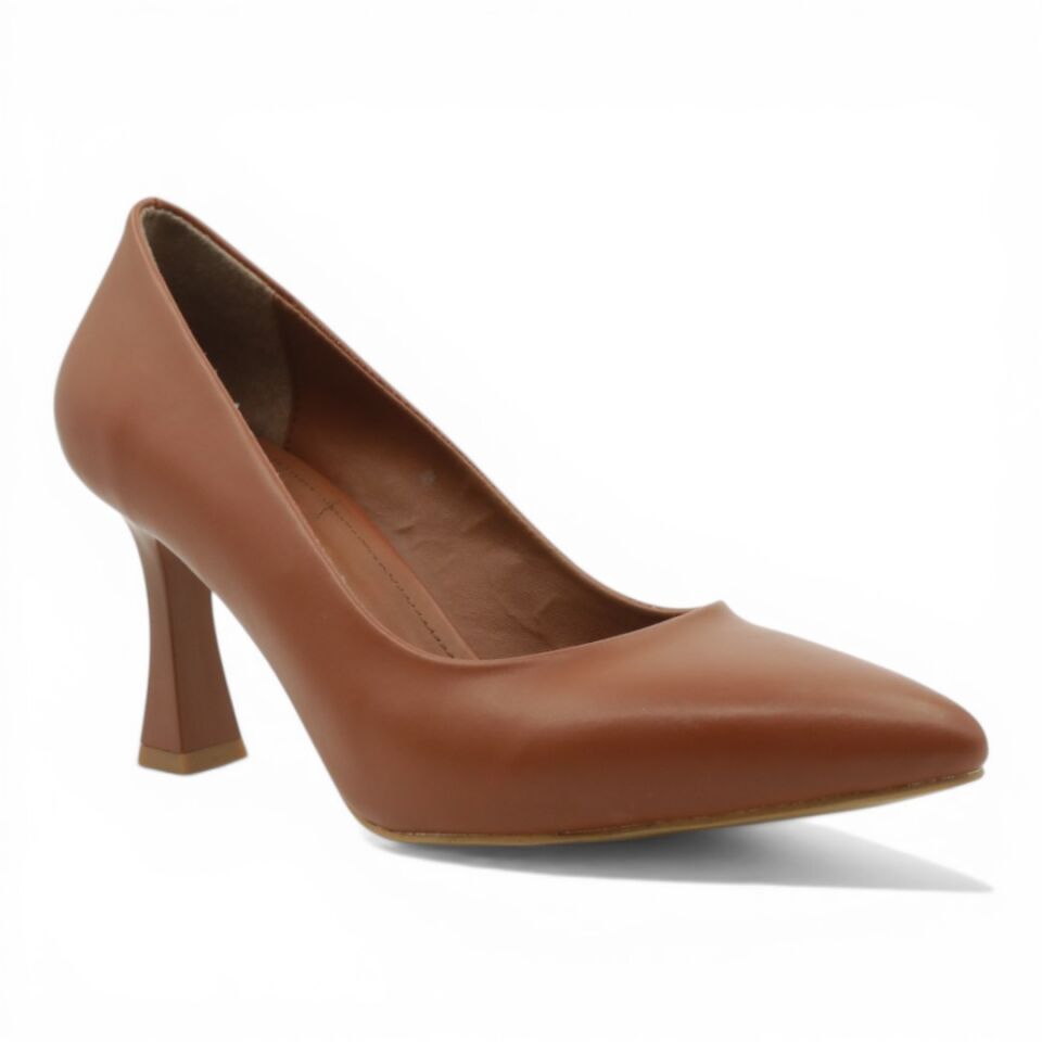 Esstii Stiletto Kadın 8 cm Topuklu Taba Ayakkabı