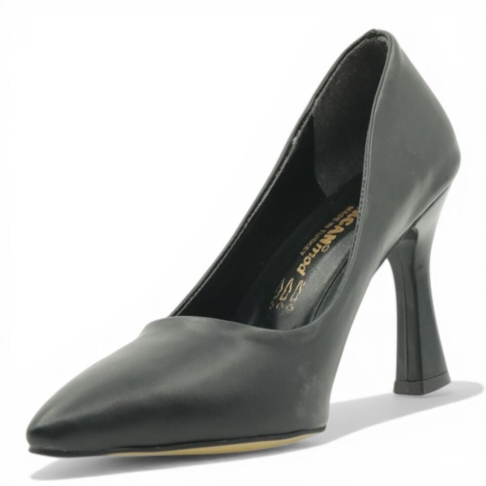 Bircan Stiletto Kadın 9 cm Topuklu Siyah Ayakkabı