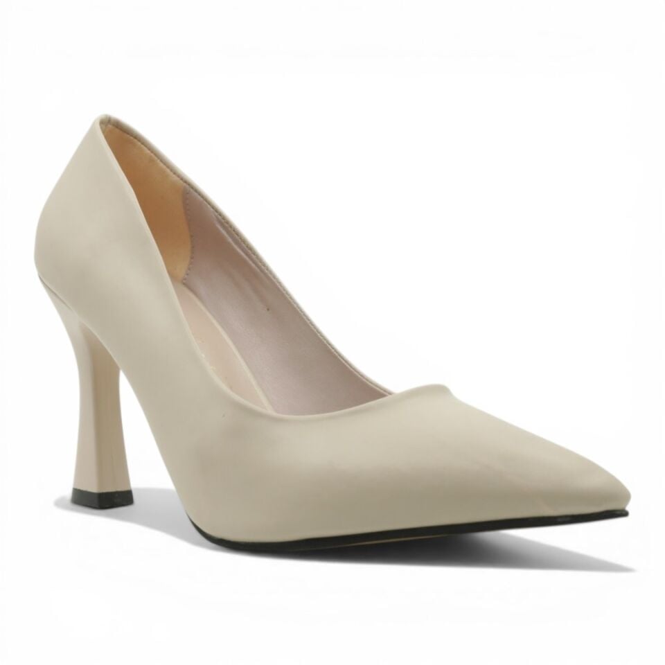 Bircan Stiletto Kadın 9 cm Topuklu Ten Ayakkabı