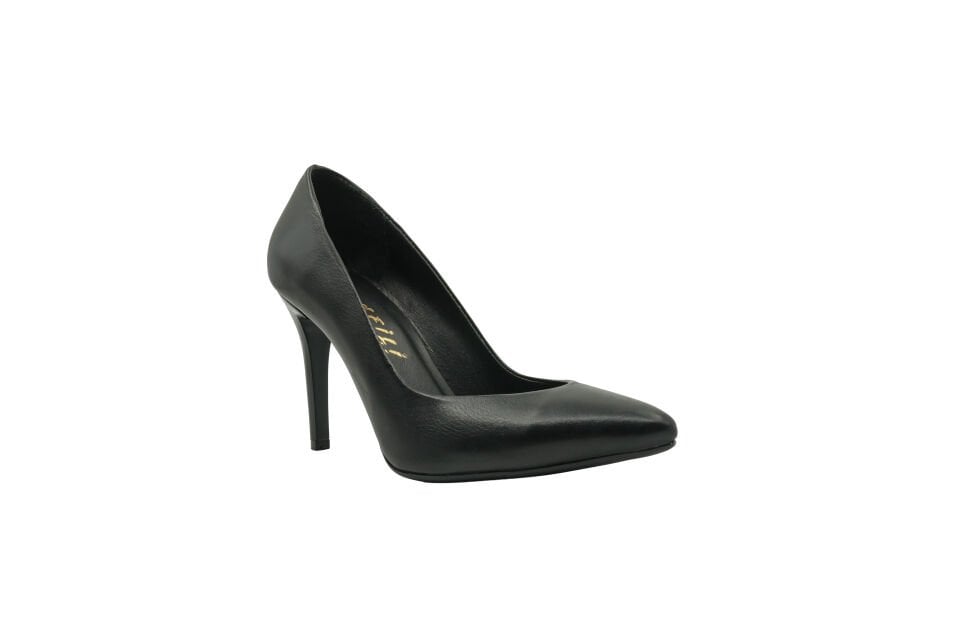 Afilli Stiletto Kadın 9 cm Topuklu Siyah Ayakkabı