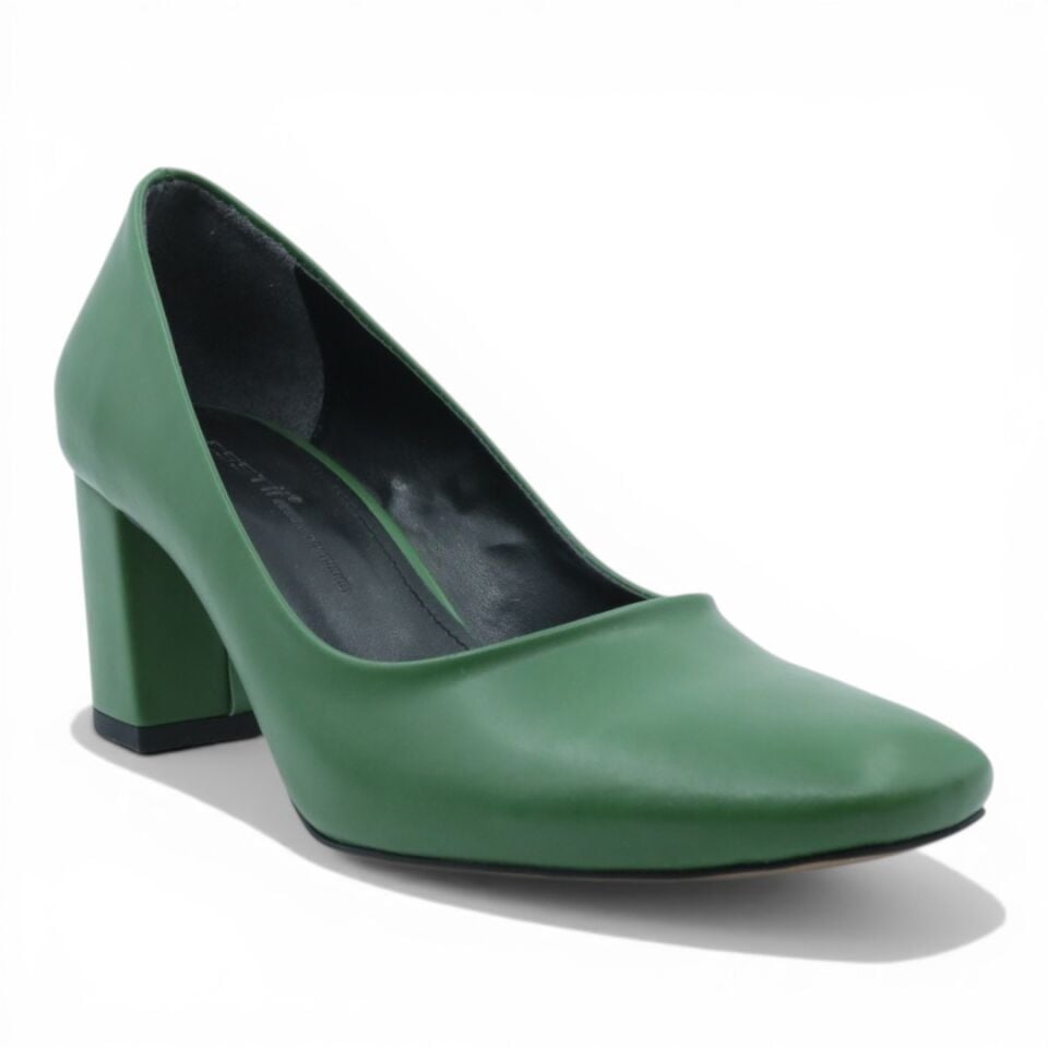 ESSTİİ YEŞİL CİLT KALIN TOPUKLU 7CM