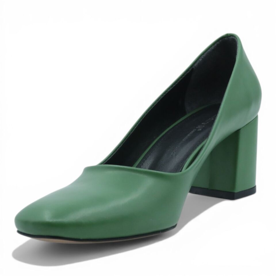 ESSTİİ YEŞİL CİLT KALIN TOPUKLU 7CM