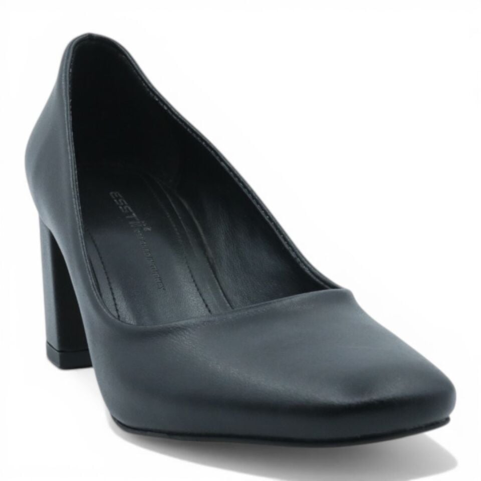 ESSTİİ SİYAH CİLT KALIN TOPUKLU 7CM