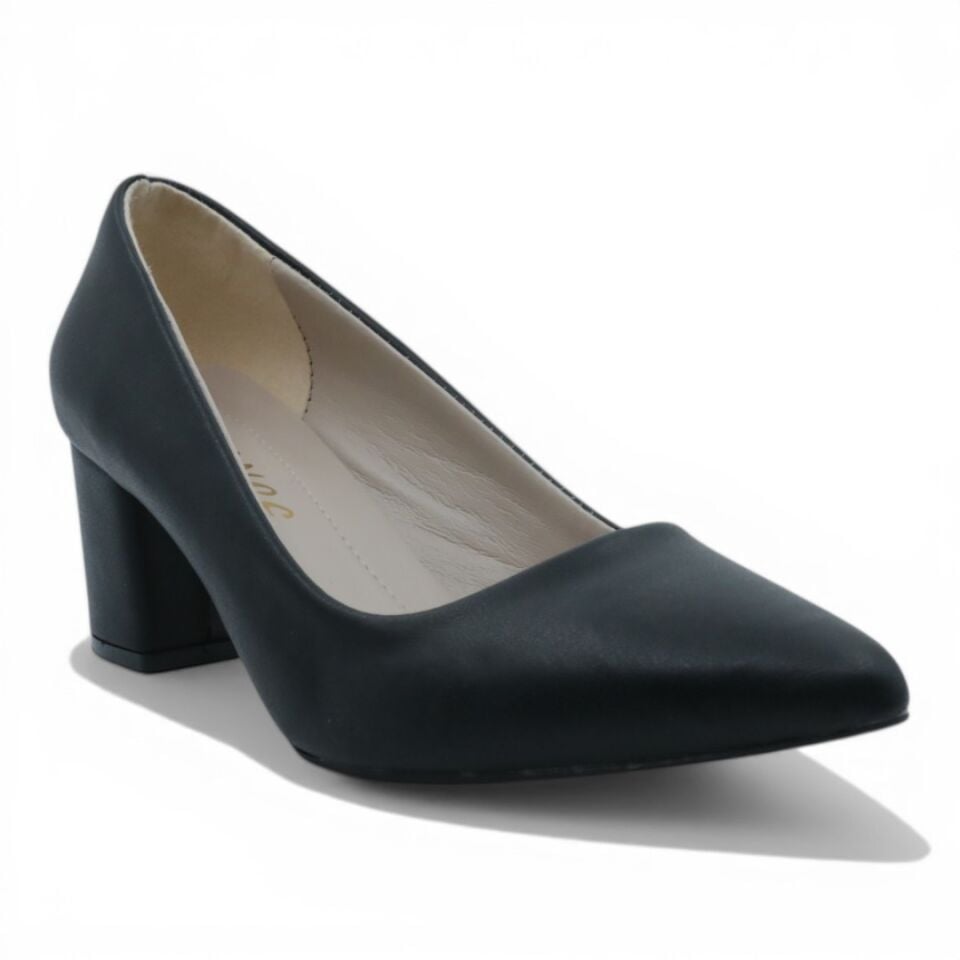 ESSENCE SİYAH KALIN TOPUKLU 7CM