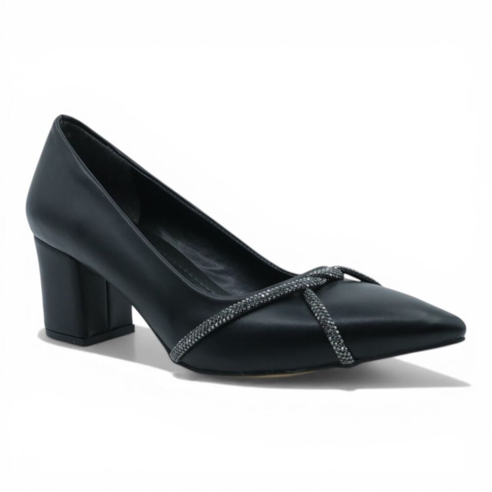 Y.R.C SİYAH KALIN TOPUKLU 7CM