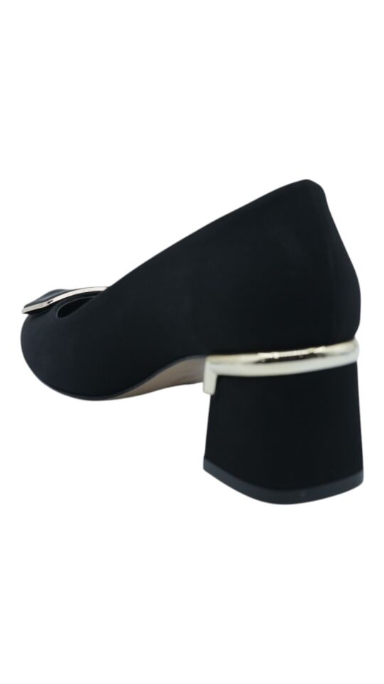 01 VENTES SİYAH KALIN TOPUK