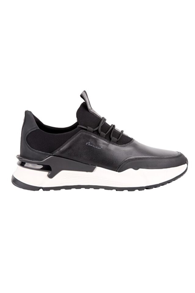 15130 Siyah Sneaker Deri Ayakkabı