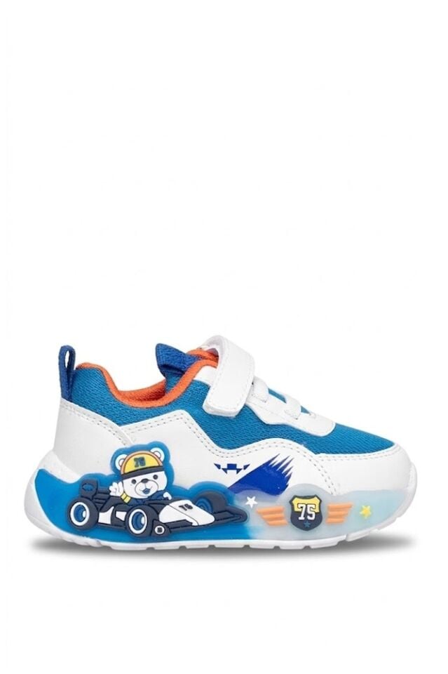 Çocuk Bebe Spor Ayakkabı BY26-2185 SAKS BEYAZ TURUNCU