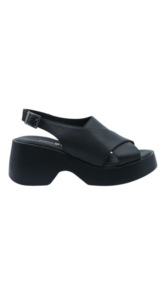 3300 CASTLE BLACK SİYAH KALIN TOPUK