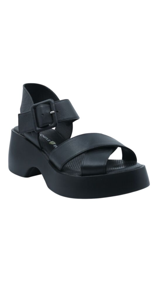 CASTLE BLACK SİYAH KALIN TOPUK